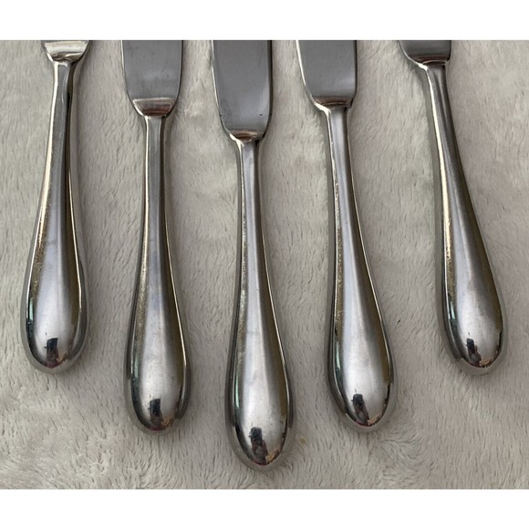 5 Modern Hollow Dinner Knives Gourmet Settings Stainless Alto 18/10 Plain Taper - Picture 2 of 8